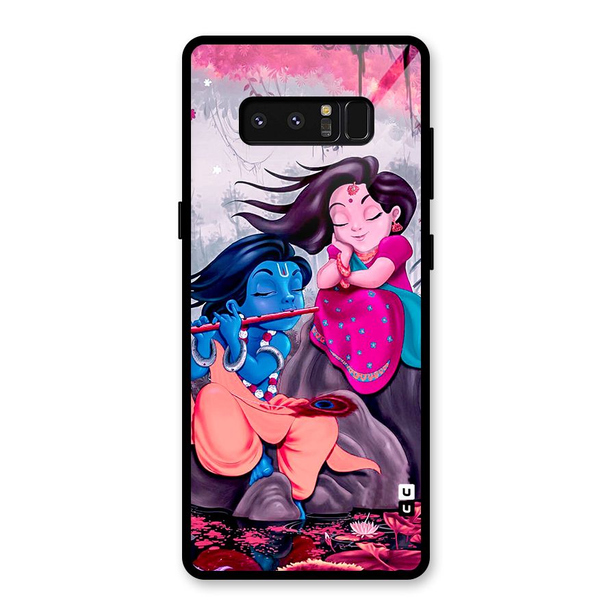 Cute Radha Krishna Glass Back Case for Galaxy Note 8