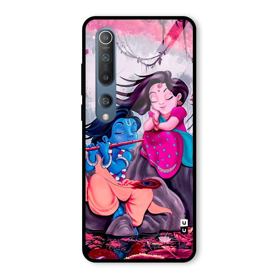Cute Radha Krishna Glass Back Case for Mi 10