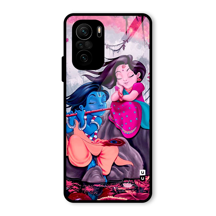 Cute Radha Krishna Glass Back Case for Mi 11X Pro