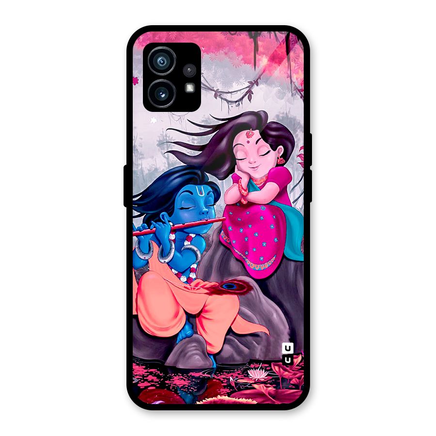 Cute Radha Krishna Glass Back Case for Nothing Phone 1