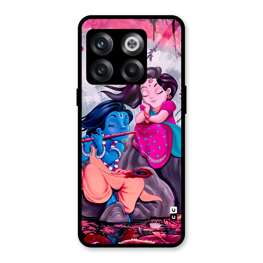 Cute Radha Krishna Glass Back Case for OnePlus 10T