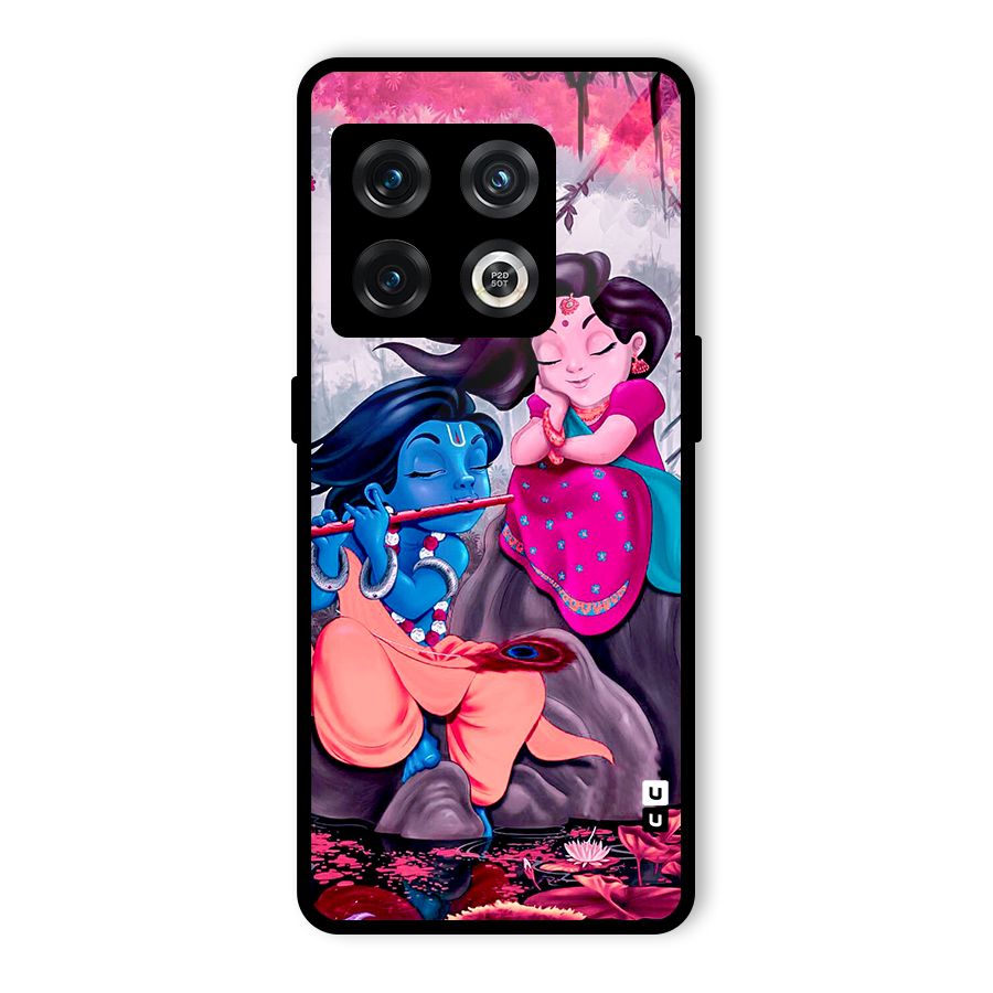 Cute Radha Krishna Glass Back Case for OnePlus 10 Pro 5G