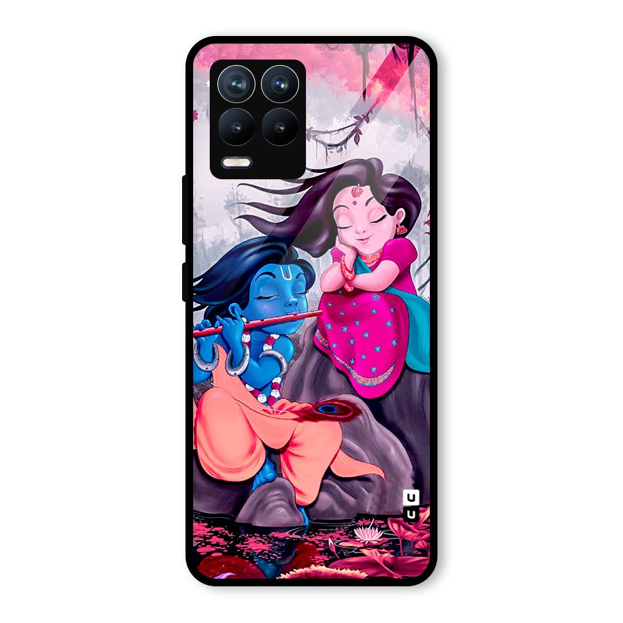 Cute Radha Krishna Glass Back Case for Realme 8