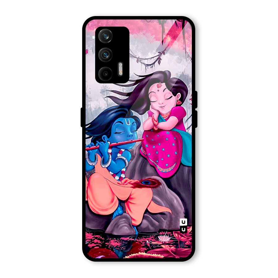 Cute Radha Krishna Glass Back Case for Realme GT 5G
