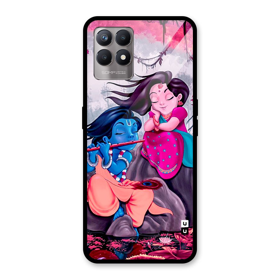 Cute Radha Krishna Glass Back Case for Realme Narzo 50