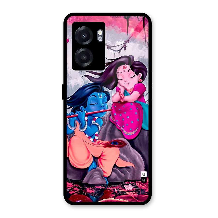 Cute Radha Krishna Glass Back Case for Realme Narzo 50 5G
