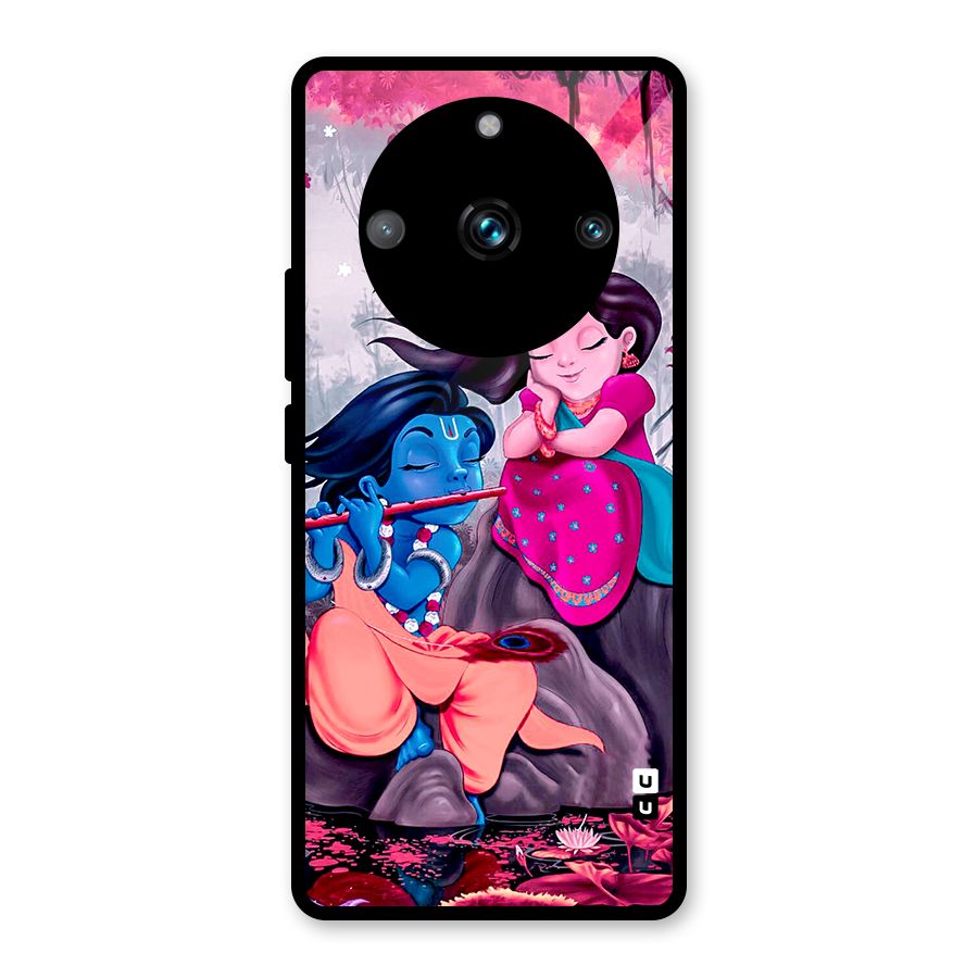 Cute Radha Krishna Glass Back Case for Realme Narzo 60 Pro