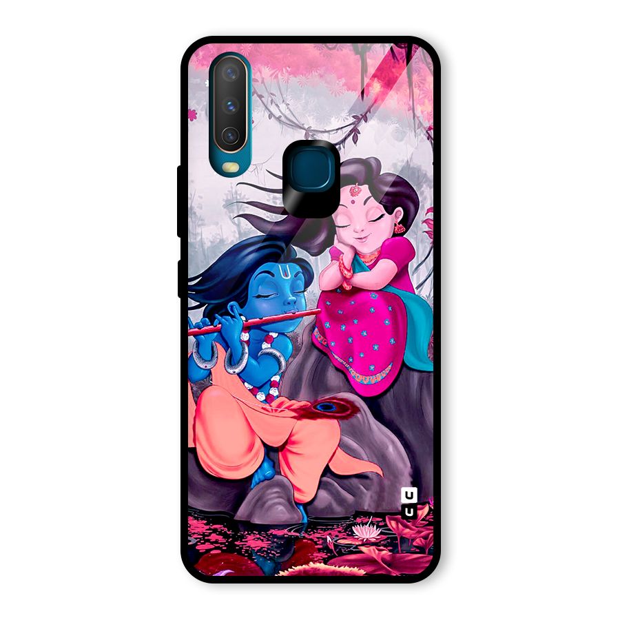 Cute Radha Krishna Glass Back Case for Vivo U10