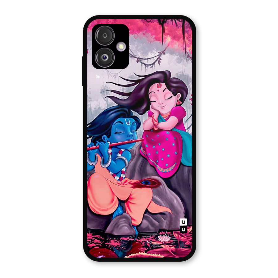 Cute Radha Krishna Metal Back Case for Galaxy F14
