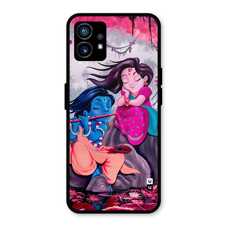 Cute Radha Krishna Metal Back Case for Nothing Phone 1