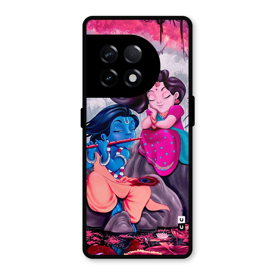 Cute Radha Krishna Metal Back Case for OnePlus 11R