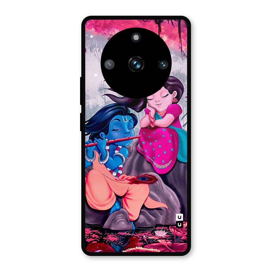 Cute Radha Krishna Metal Back Case for Realme 11 Pro