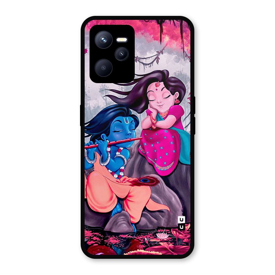 Cute Radha Krishna Metal Back Case for Realme C35