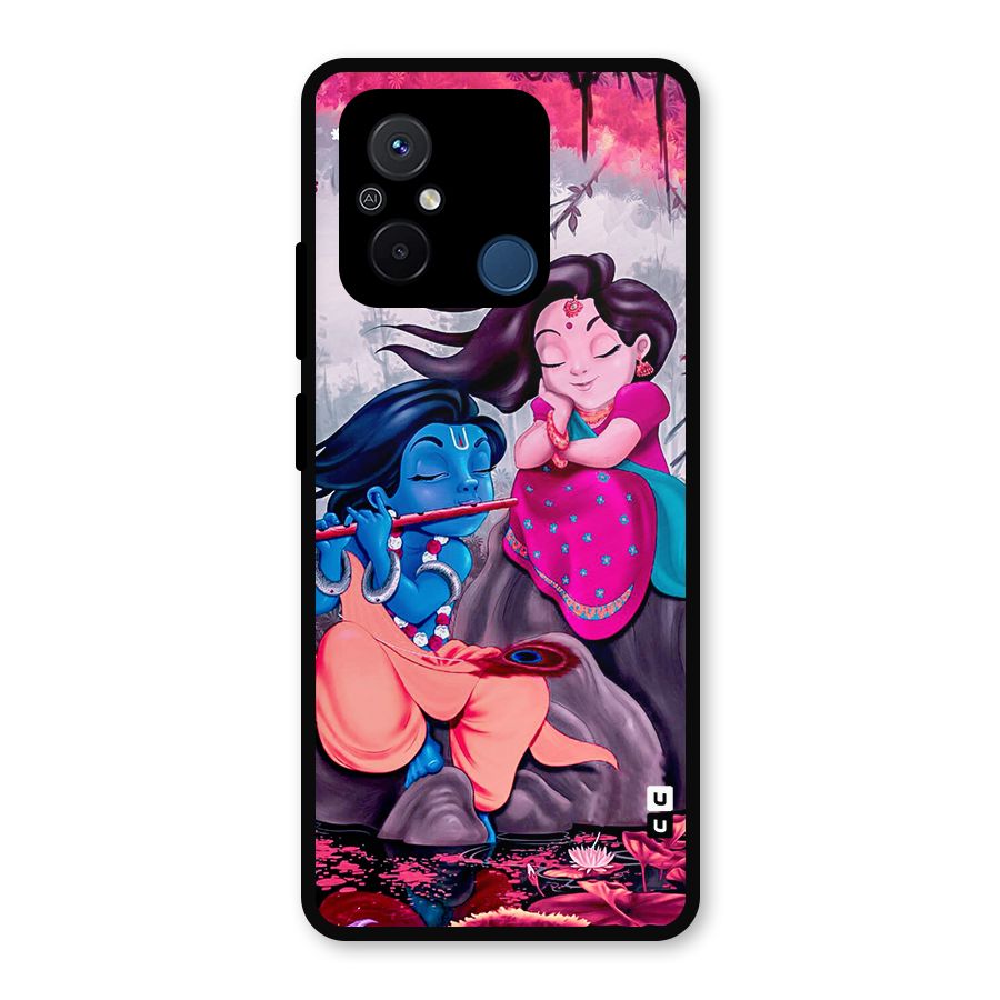 Cute Radha Krishna Metal Back Case for Redmi 12C