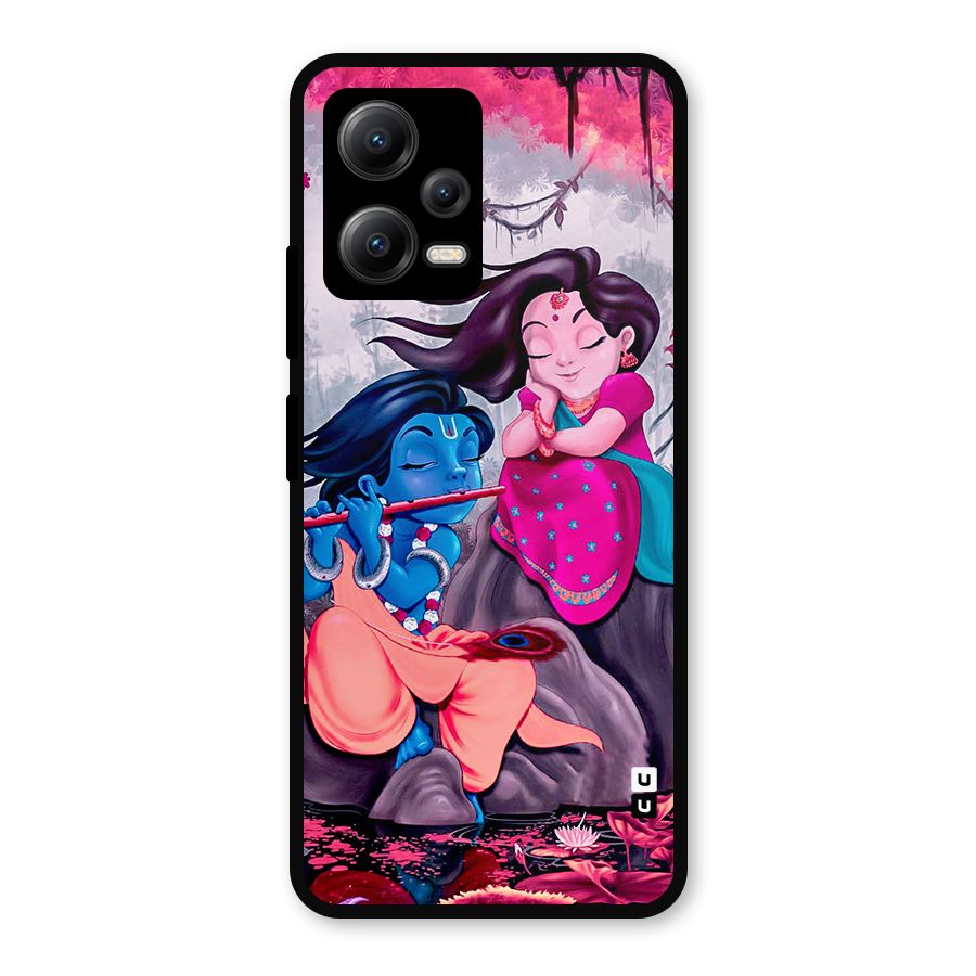 Cute Radha Krishna Metal Back Case for Redmi Note 12 5G