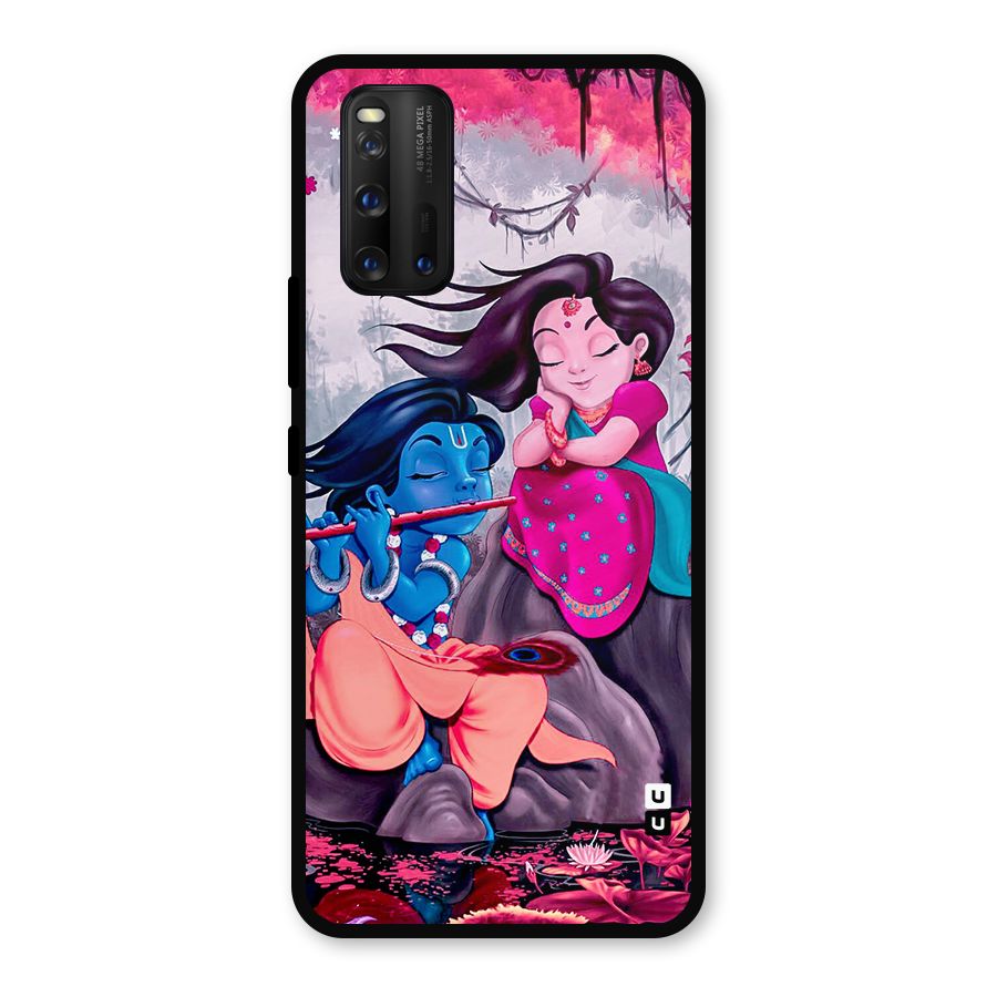 Cute Radha Krishna Metal Back Case for iQOO 3