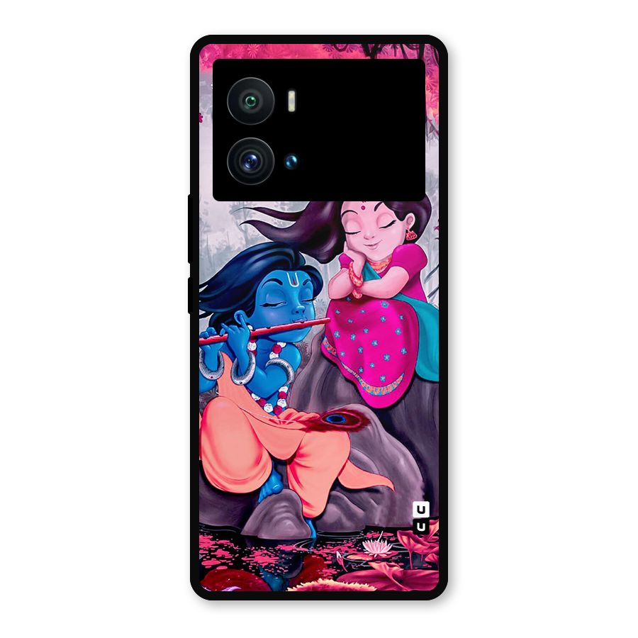 Cute Radha Krishna Metal Back Case for iQOO 9 Pro