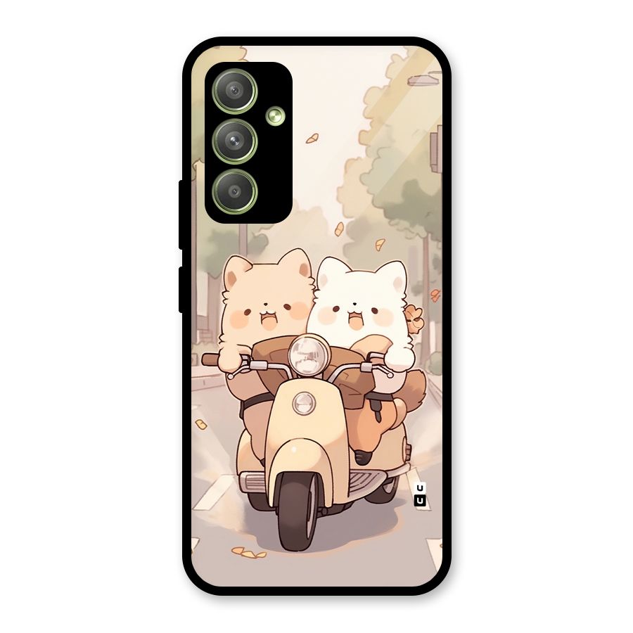 Cute Riders Glass Back Case for Galaxy A54