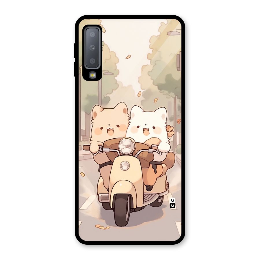 Cute Riders Glass Back Case for Galaxy A7 (2018)