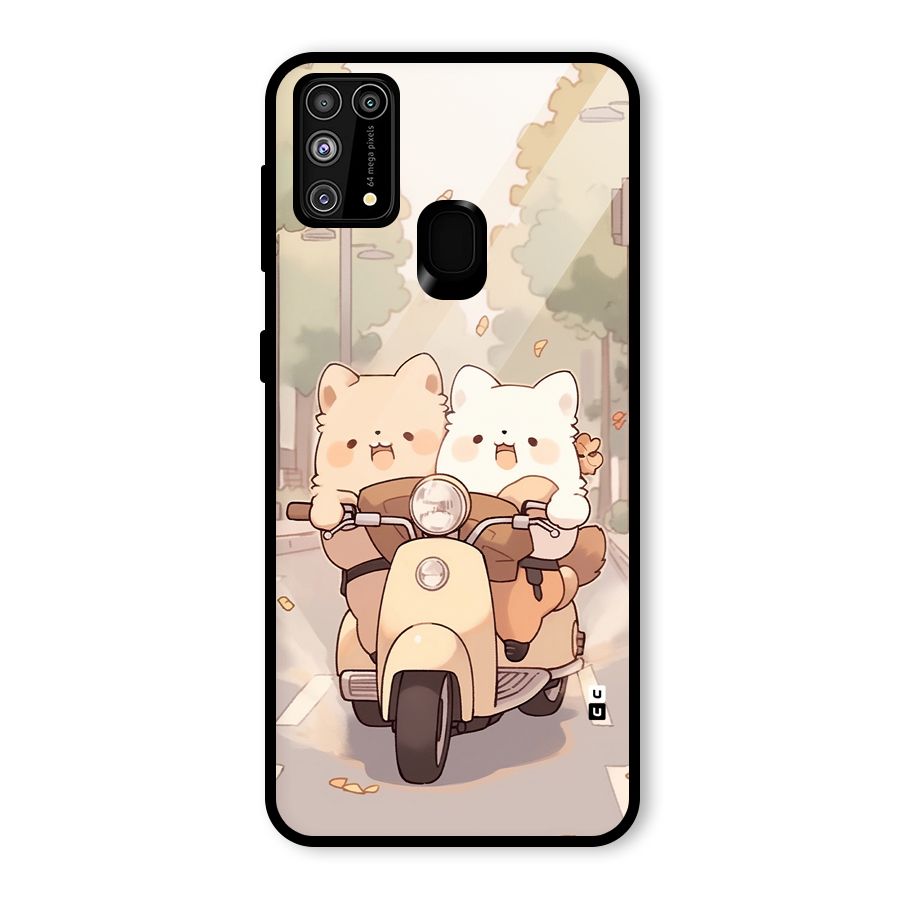 Cute Riders Glass Back Case for Galaxy F41