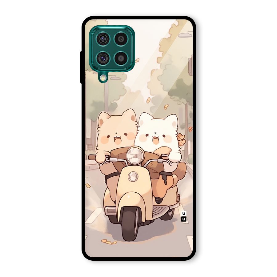 Cute Riders Glass Back Case for Galaxy F62