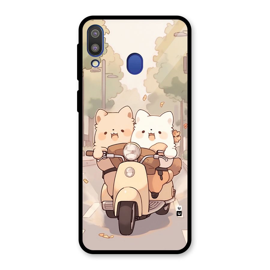 Cute Riders Glass Back Case for Galaxy M20