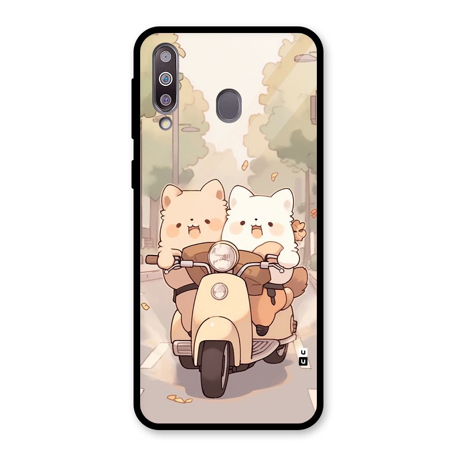 Cute Riders Glass Back Case for Galaxy M30