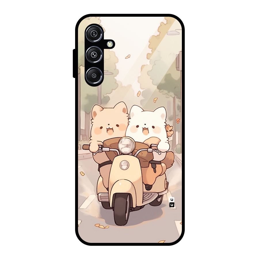 Cute Riders Glass Back Case for Galaxy M34 5G