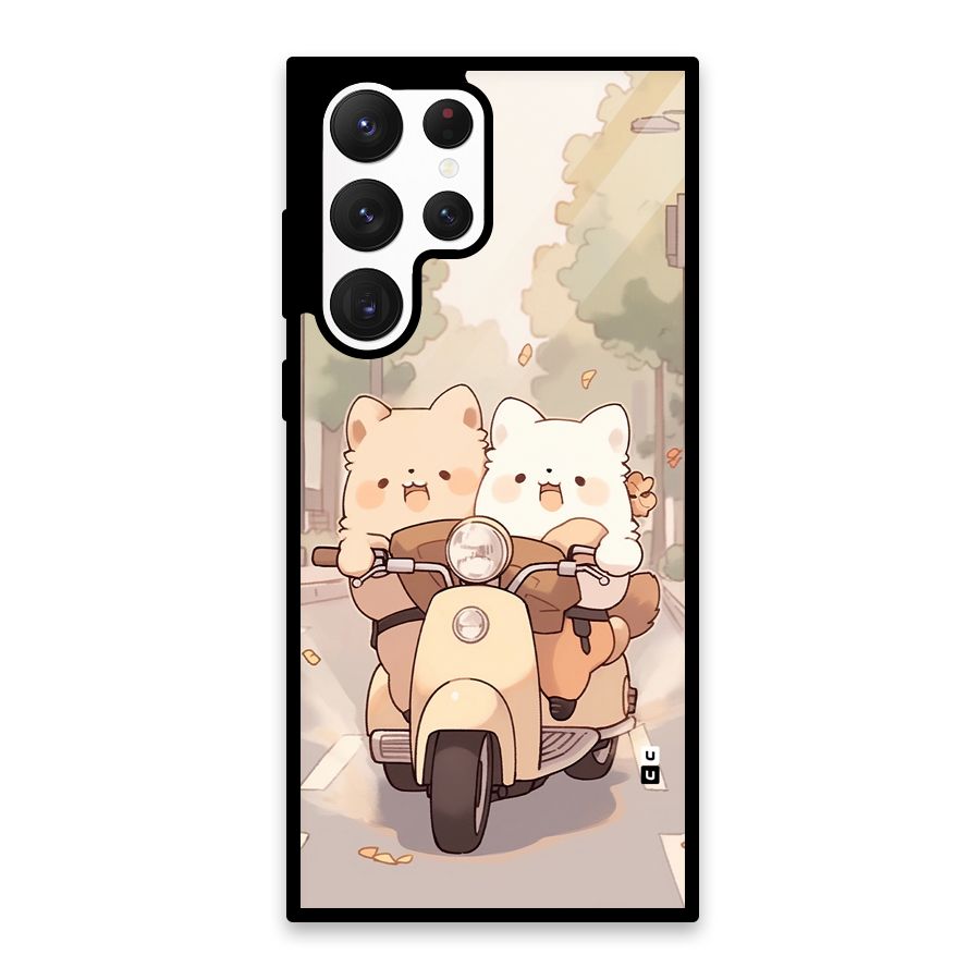 Cute Riders Glass Back Case for Galaxy S22 Ultra 5G
