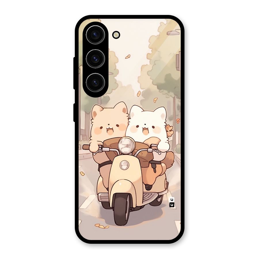 Cute Riders Glass Back Case for Galaxy S23