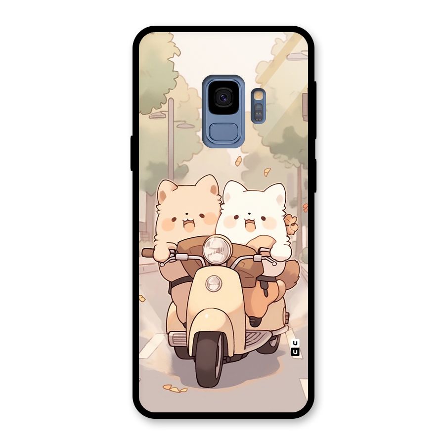 Cute Riders Glass Back Case for Galaxy S9