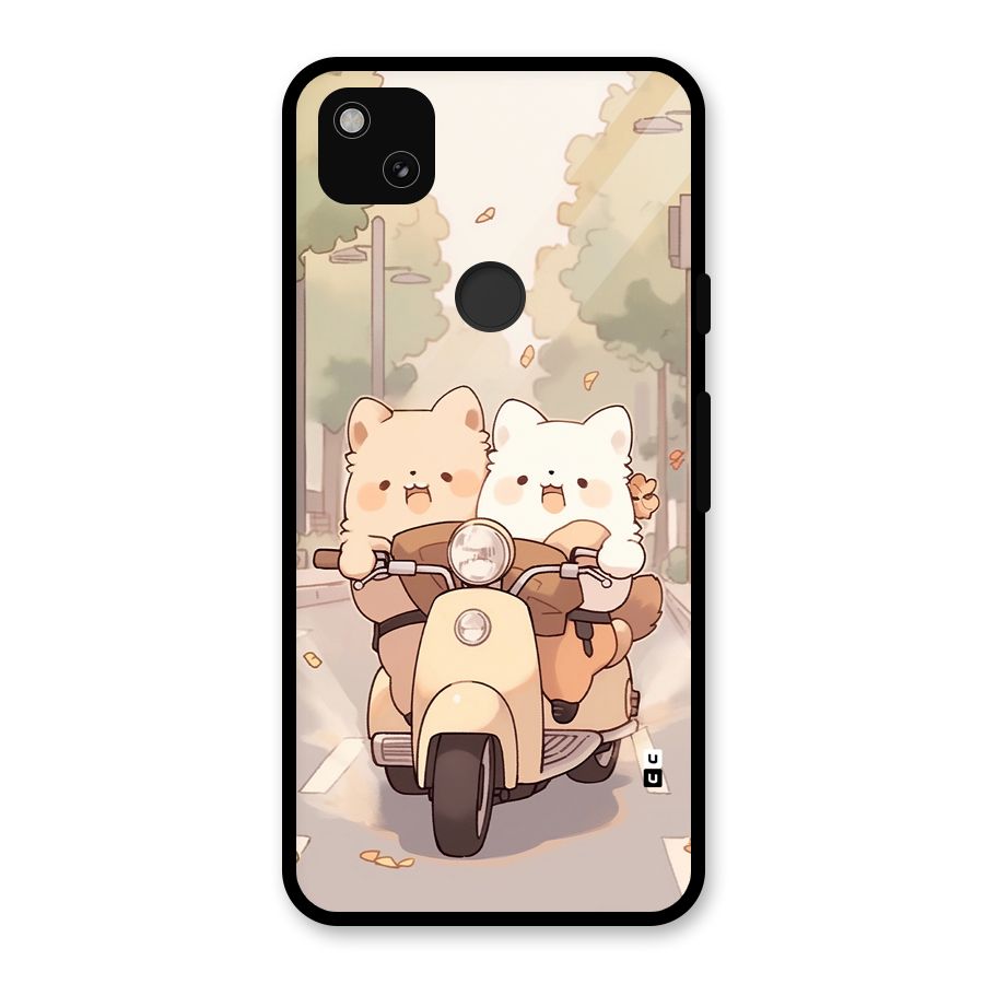 Cute Riders Glass Back Case for Google Pixel 4a