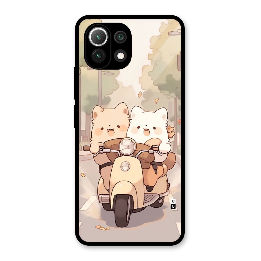 Cute Riders Glass Back Case for Mi 11 Lite NE 5G