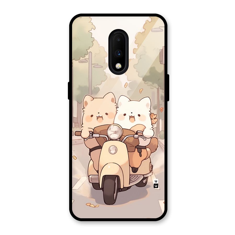 Cute Riders Glass Back Case for OnePlus 7