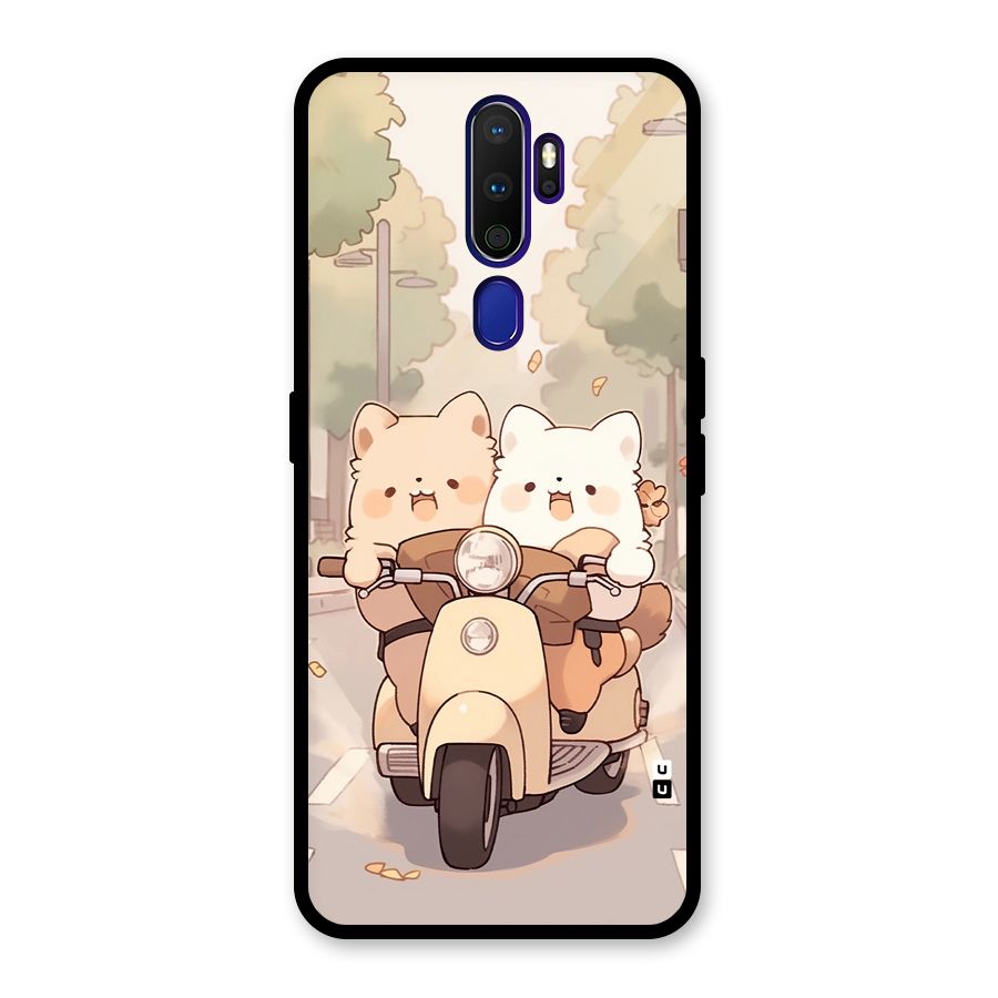 Cute Riders Glass Back Case for Oppo A9 (2020)