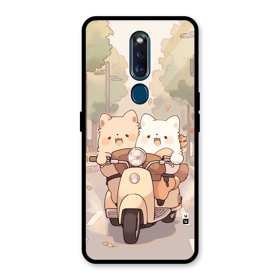 Cute Riders Glass Back Case for Oppo F11 Pro