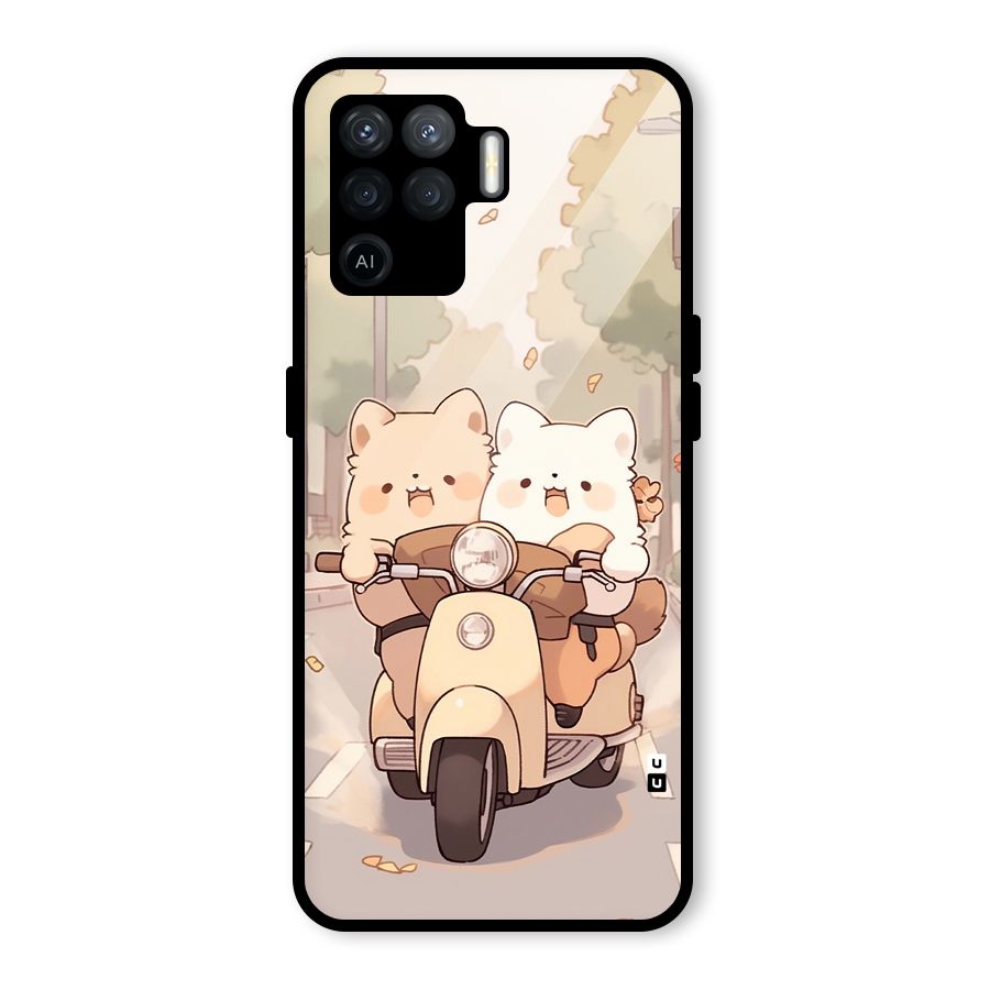 Cute Riders Glass Back Case for Oppo F19 Pro