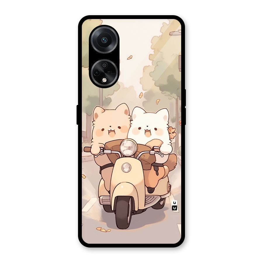 Cute Riders Glass Back Case for Oppo F23