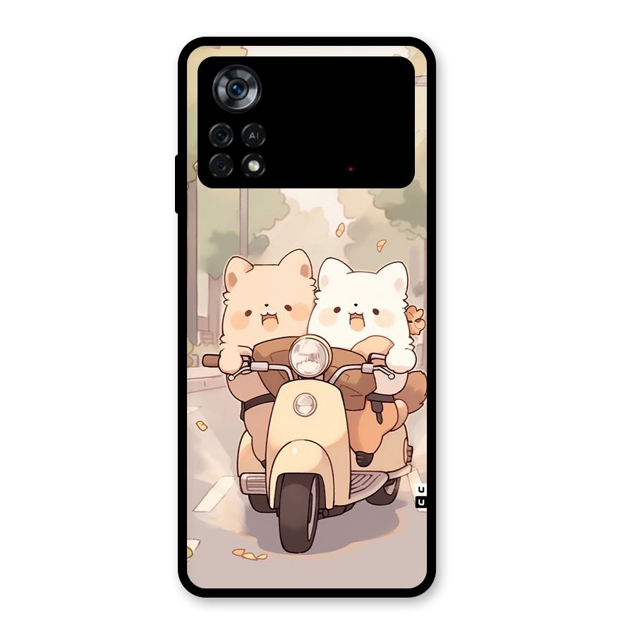 Cute Riders Glass Back Case for Poco X4 Pro 5G
