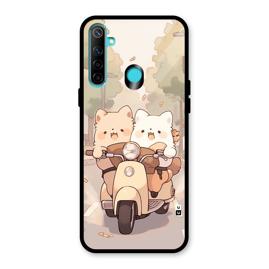 Cute Riders Glass Back Case for Realme 5i