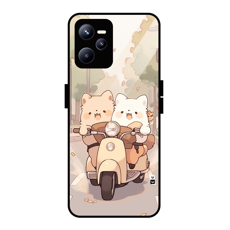 Cute Riders Glass Back Case for Realme C35