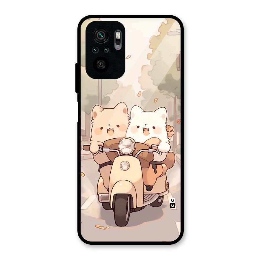 Cute Riders Glass Back Case for Redmi Note 10S