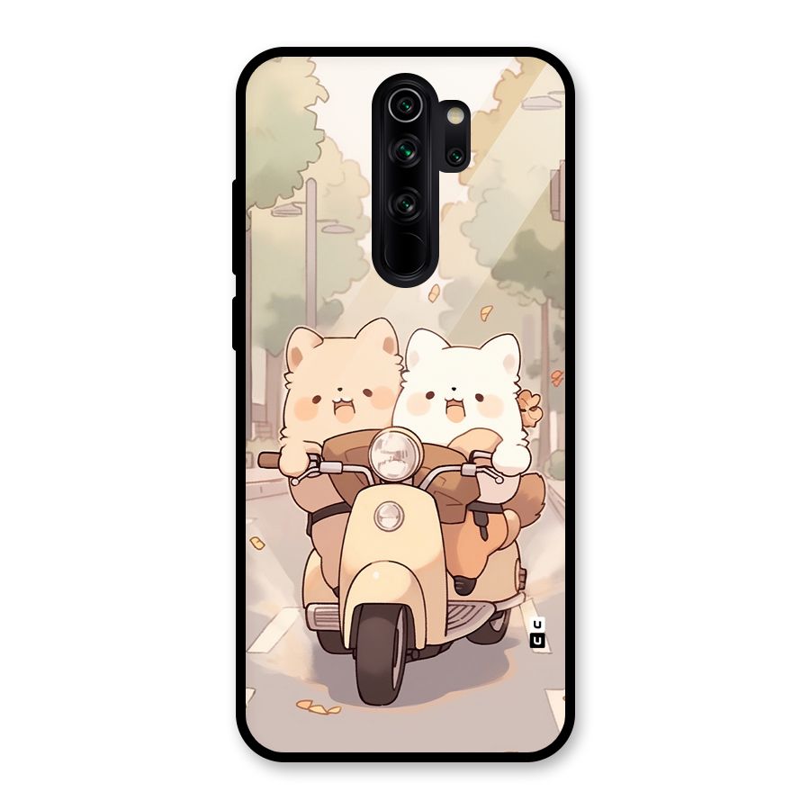 Cute Riders Glass Back Case for Redmi Note 8 Pro