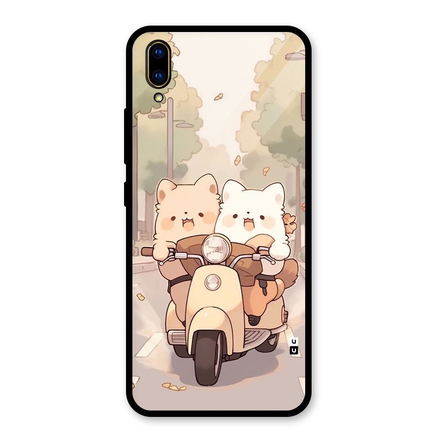 Cute Riders Glass Back Case for Vivo V11 Pro