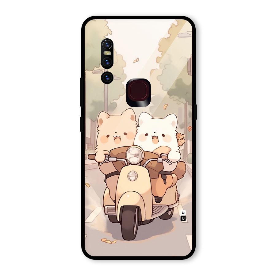 Cute Riders Glass Back Case for Vivo V15