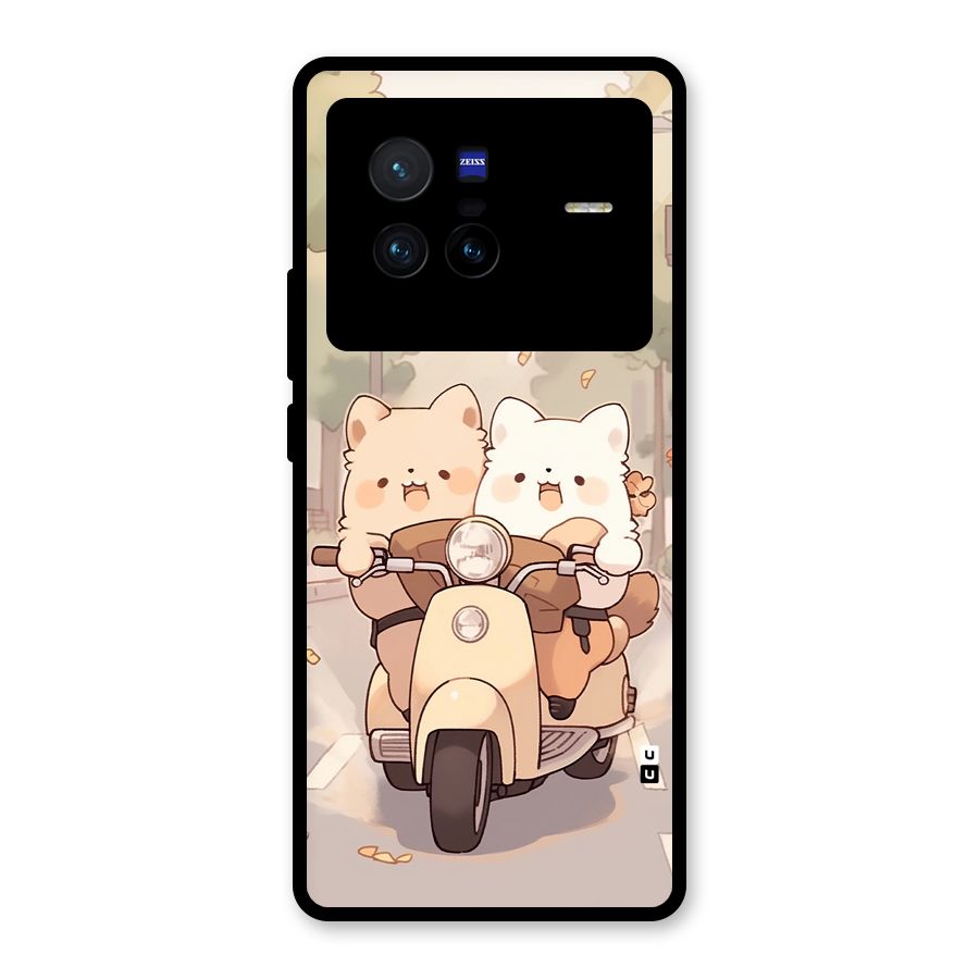 Cute Riders Glass Back Case for Vivo X80