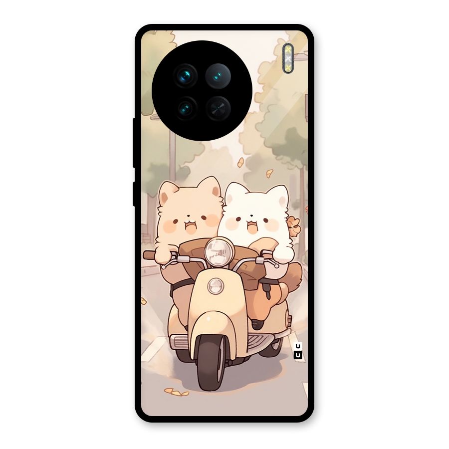 Cute Riders Glass Back Case for Vivo X90