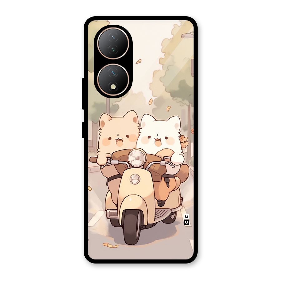 Cute Riders Glass Back Case for Vivo Y100A