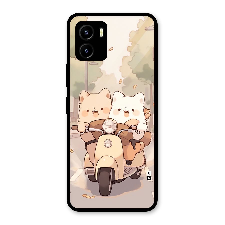 Cute Riders Glass Back Case for Vivo Y15s