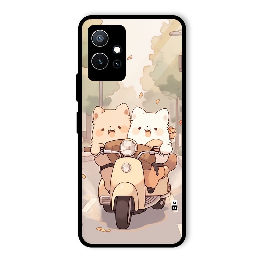 Cute Riders Glass Back Case for Vivo Y75 5G